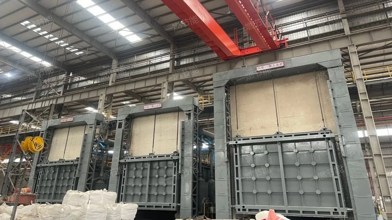 Mobile heating furnace double chamber type